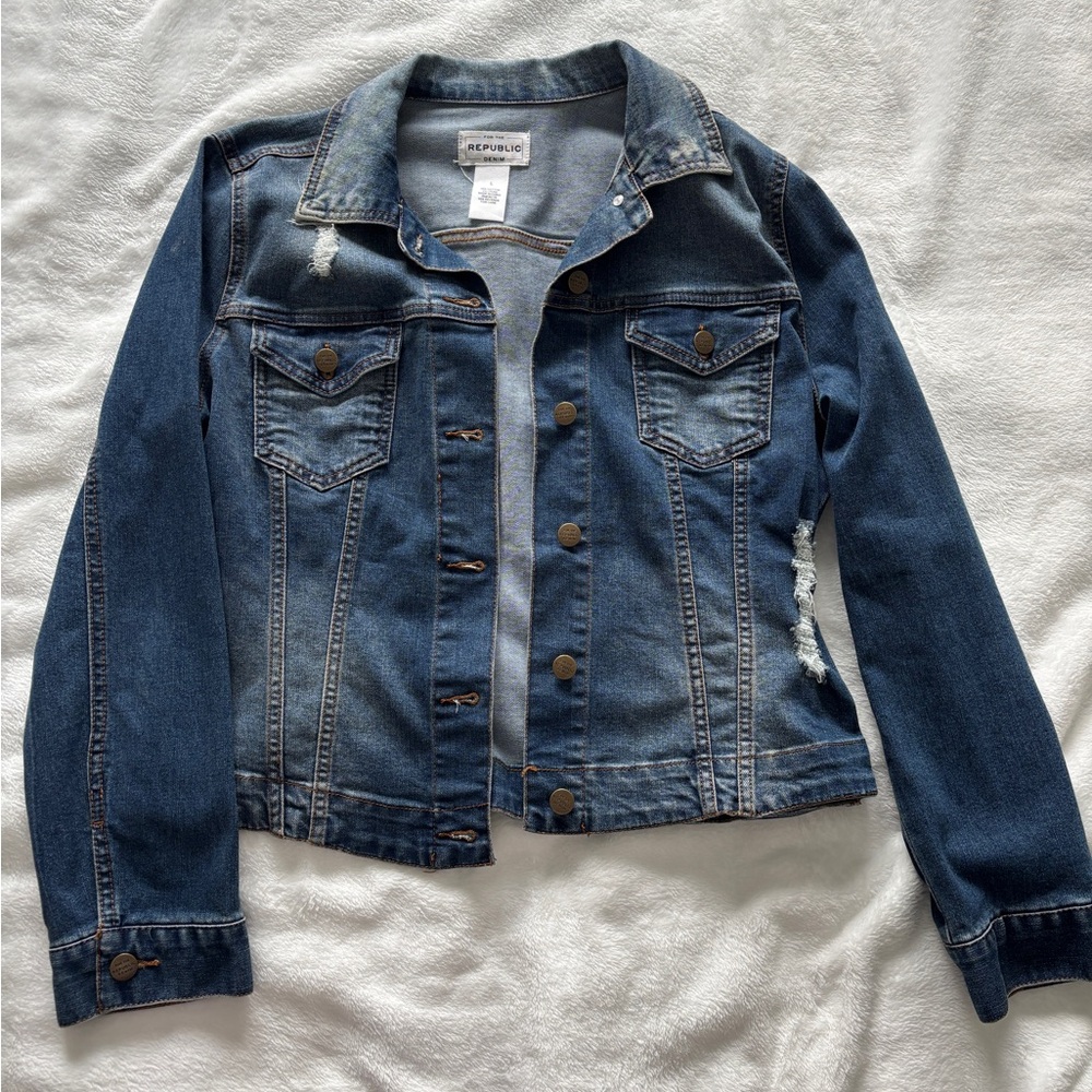 For The Republic Dark Blue Jean Jacket